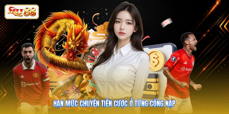 Hạn mức chuyển tiền cược ở từng cổng nạp
